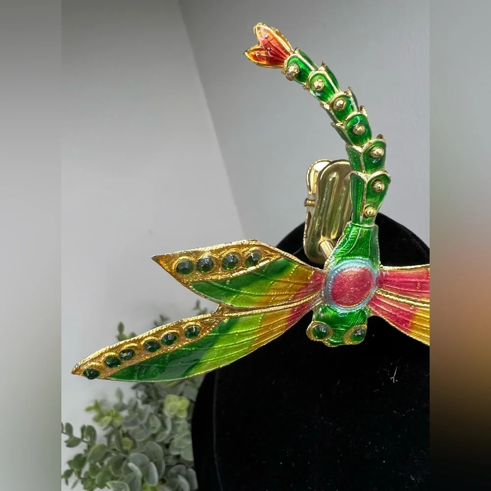 Vintage Chinese Cloisonné Enamel Articulated Dragonfly Pendant/Ornament